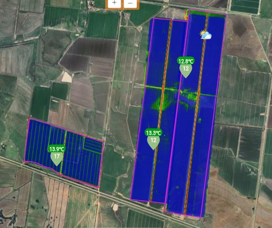 Schedule-it custom high-contrast NDVI view of broadacre crop fields